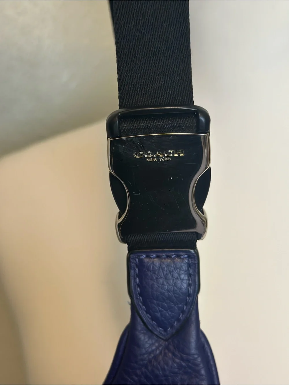 Coach Grape Purple Vale Pebbled Leather Belt Bag Sling GUC